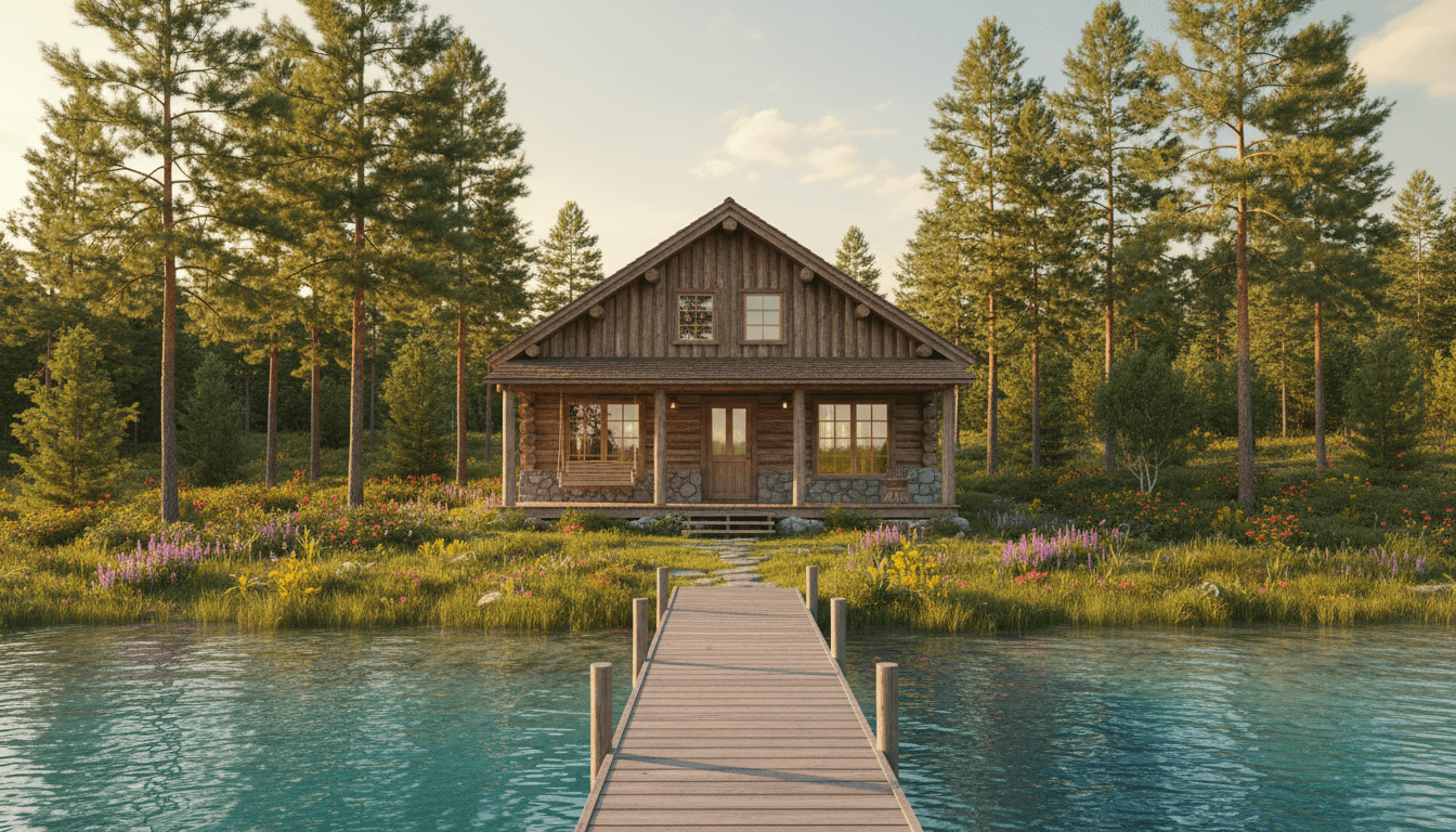Peaceful lake house in Somerset, Kentucky at golden hour